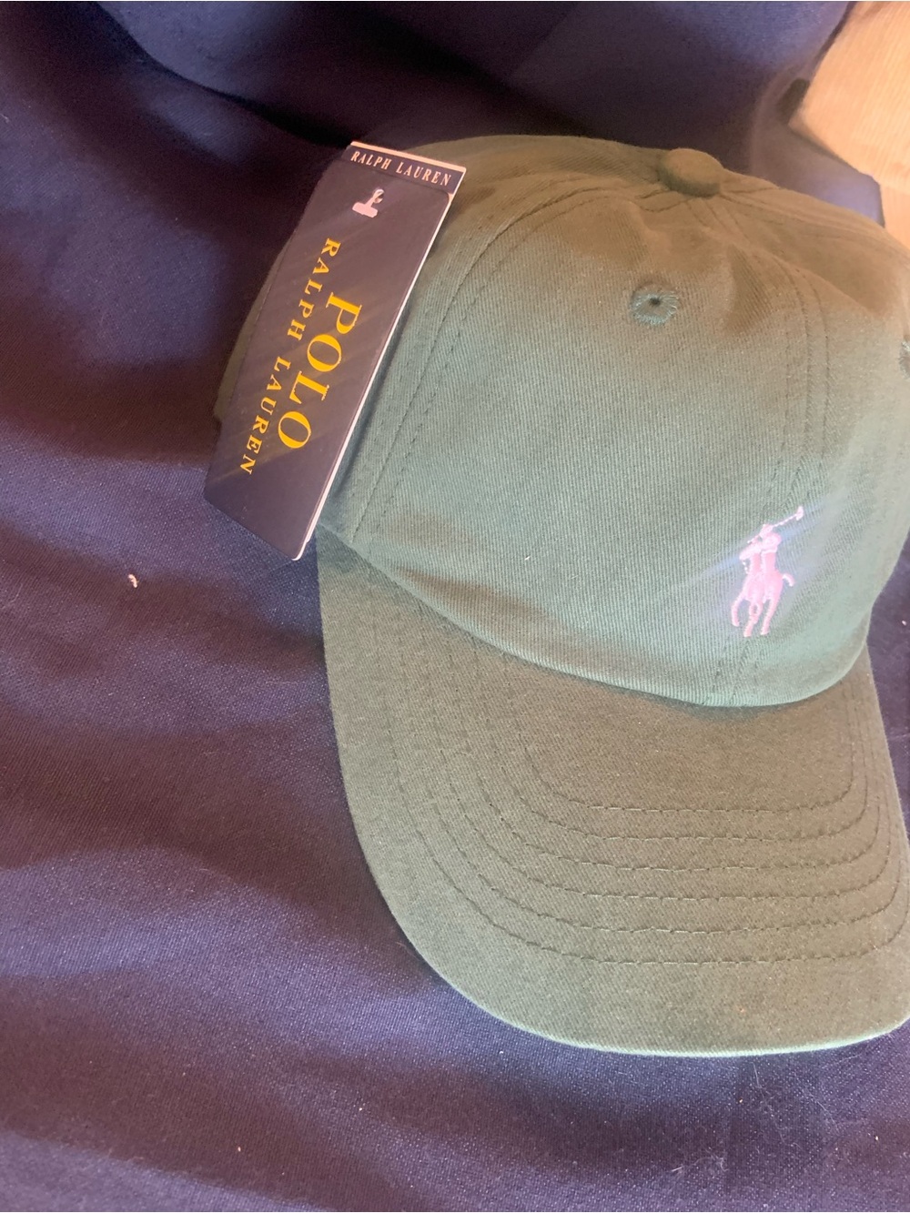 Ralph Lauren Green Polo Baseball Hat with white Pony - Picture 3 of 11